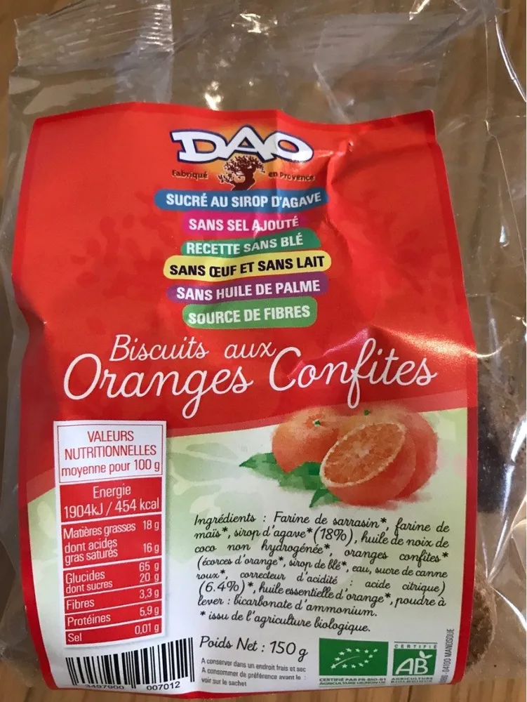Biscuit Bio Oranges SS Sel-oeufs-lait