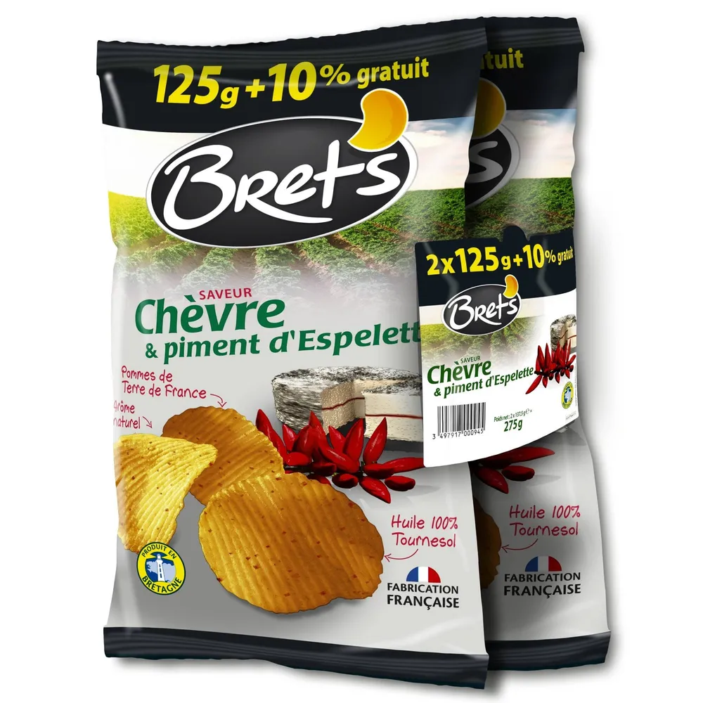 Chips saveur chèvre & piment d'Espelette