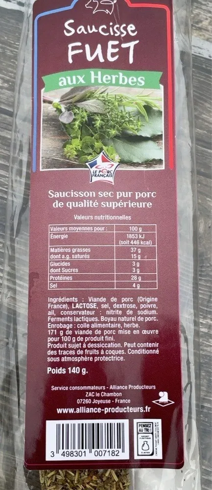 Saucisse Fuet aux herbes