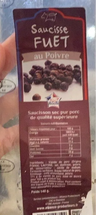 Saucisse fuet au poivre
