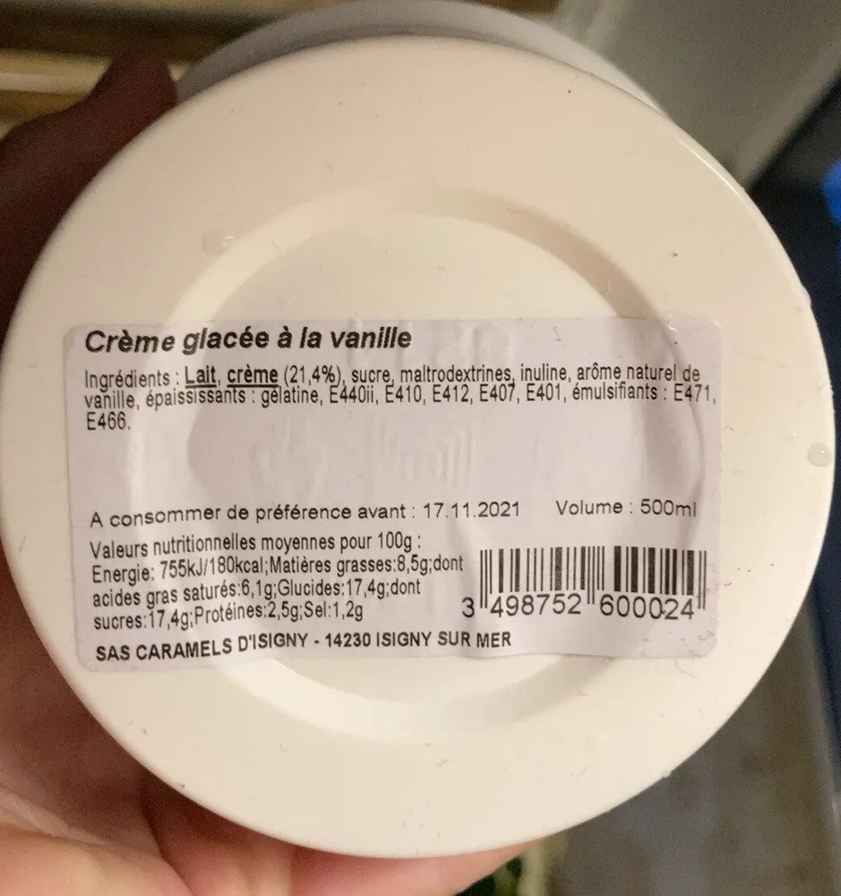 Crème glacée à la vanille
