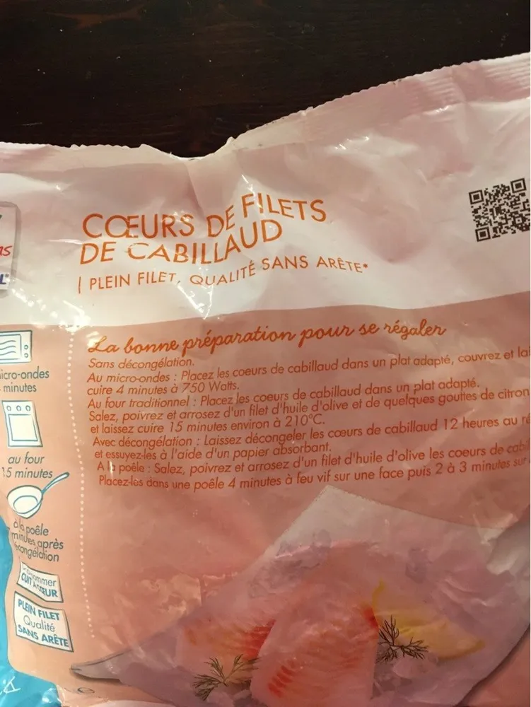 Filets de cabillaud sans aretes