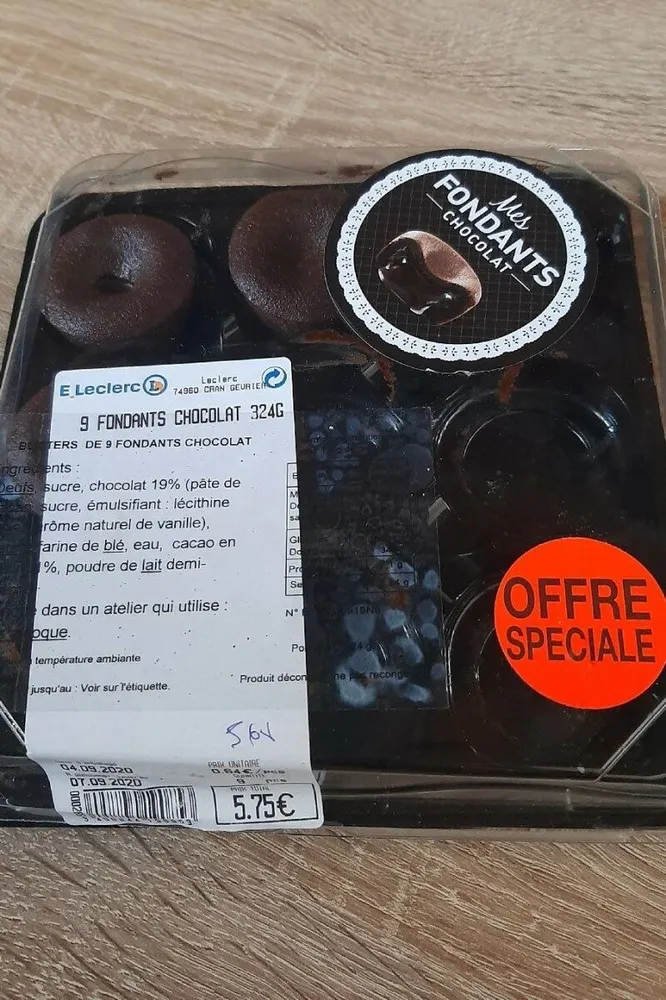 9 fondants chocolat 324g