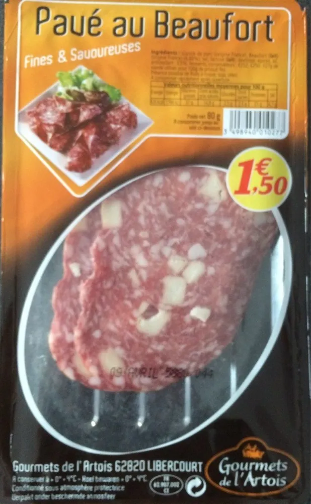 Gourmets de l'Artois Pavé au Beaufort la barquette de 80 g