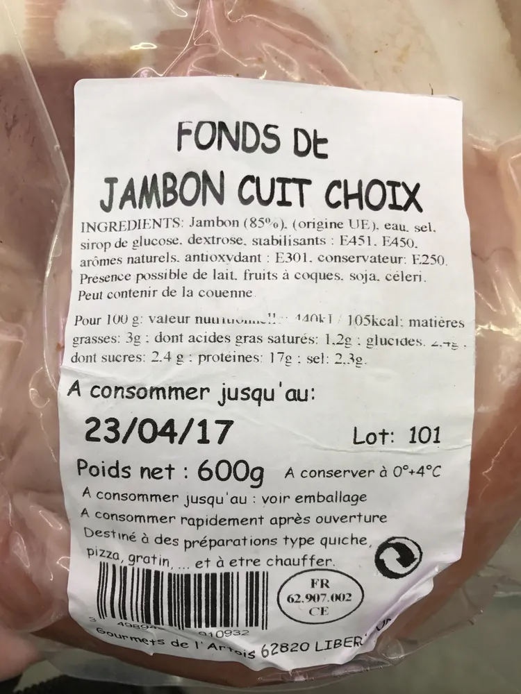 Fonds de jambon cuit choix