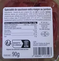 Saucisson extra maigre au jambon
