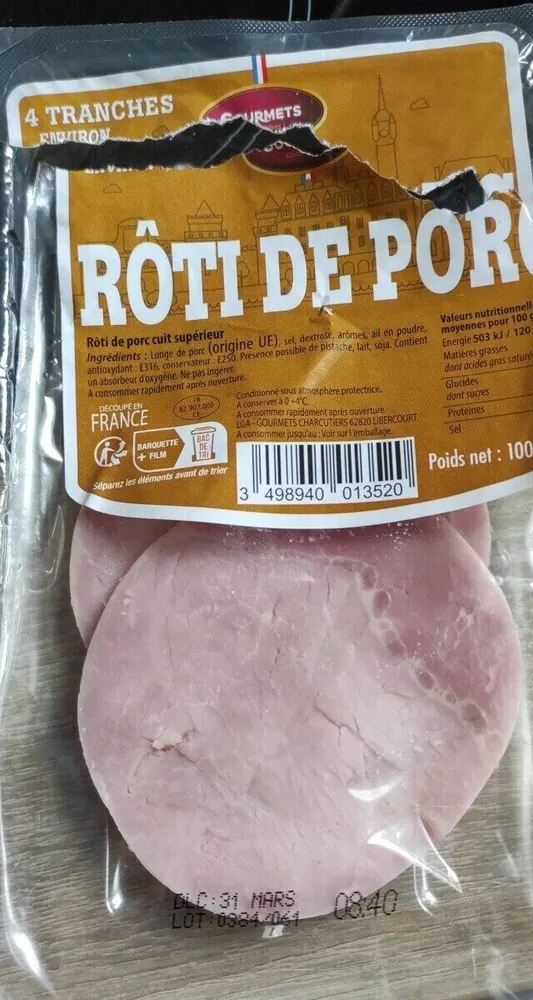 Rôti de porc 4 tranches