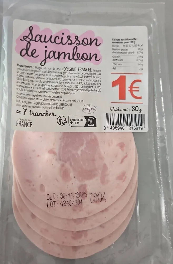 Saucisson de jambon
