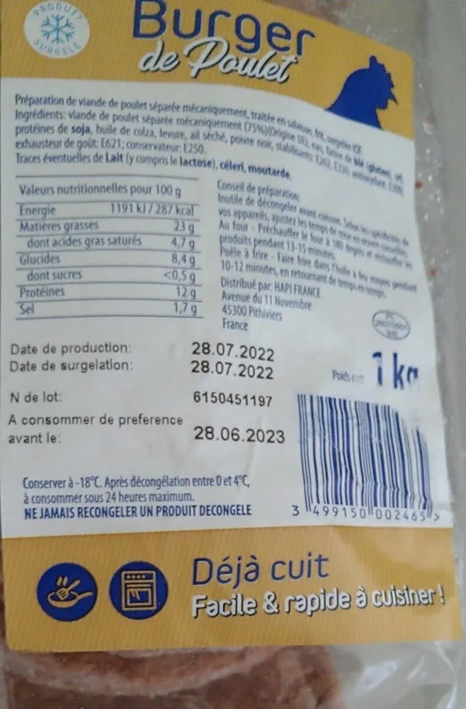 Burger de poulet
