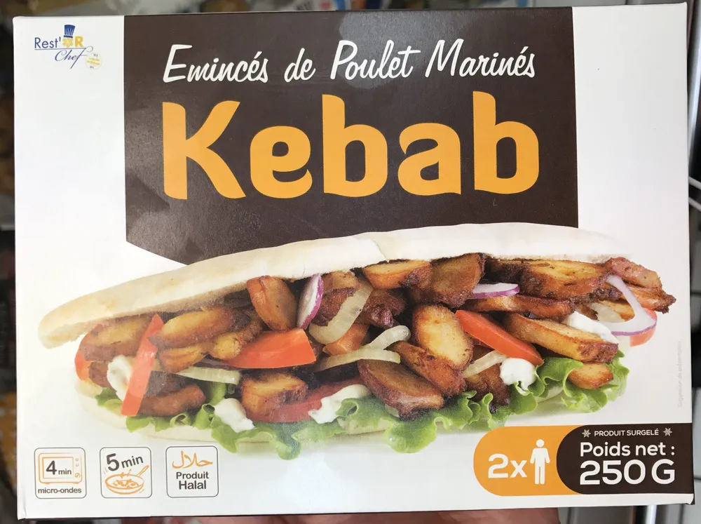 Emincés de Poulets Marinés Kebab