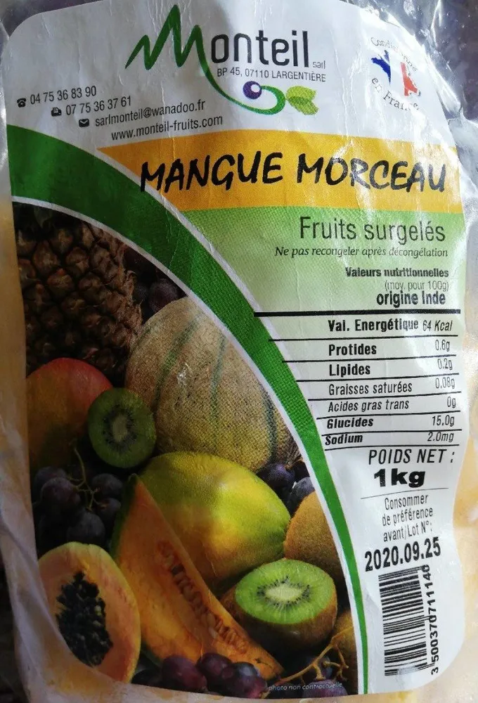 Mangue morceaux surgelés