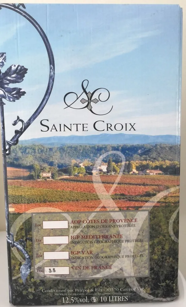 Cuvee cigalon vin rosé vpv de sainte croix, le bib de 10 l