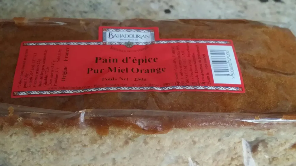Pain d'épices pur miel orange