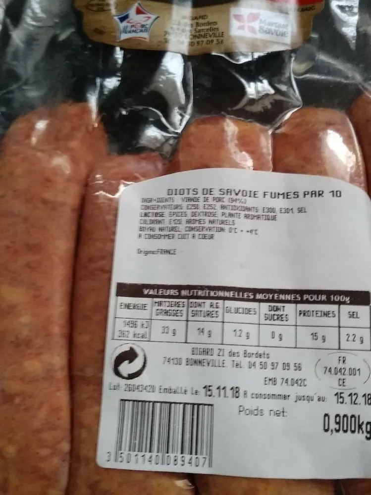 Diots de Savoie fumés