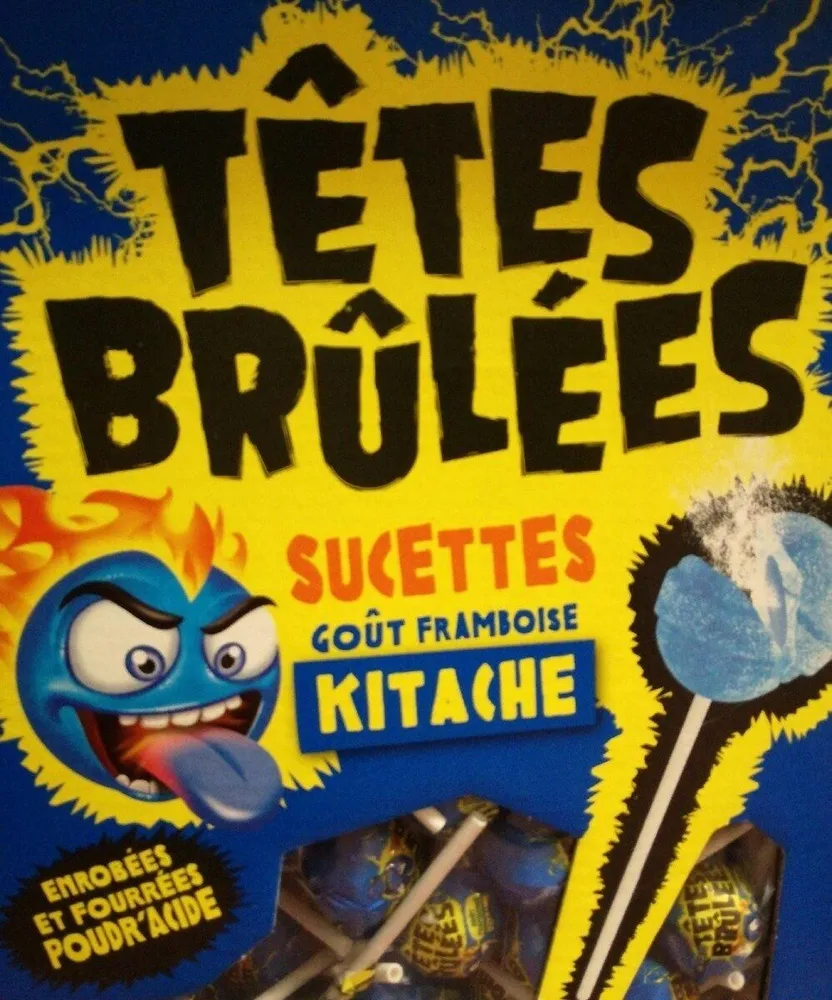 Têtes brûlées sucettes goût framboise kitache