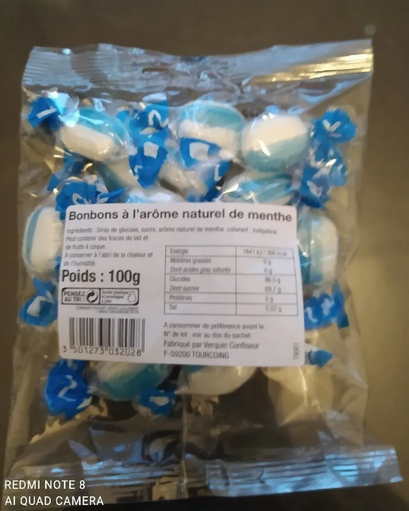 Bonbons à l'arôme naturel de menthe