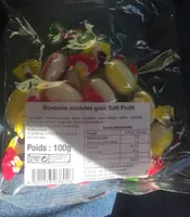 Bonbons acidulés goût tutti frutti