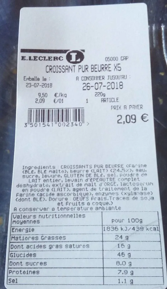 Croissant pur beurre