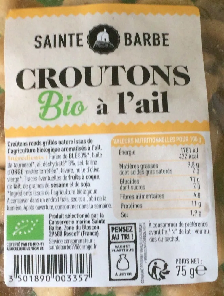 croutons bio a l'ail