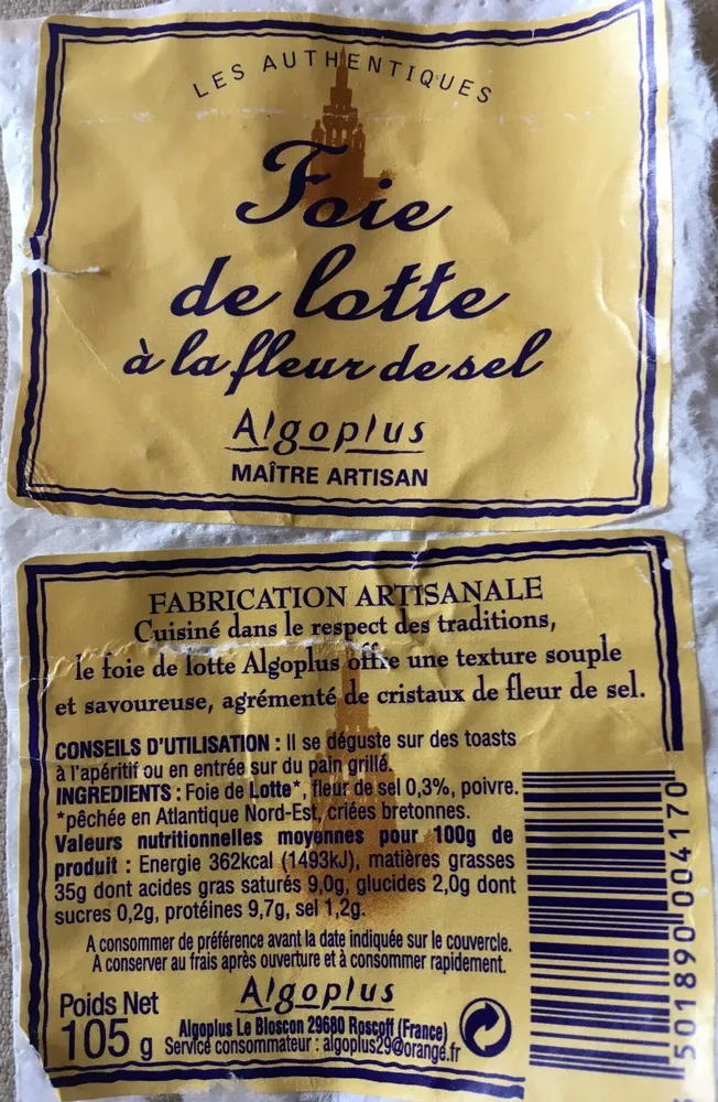 Foie de lotte à la fleur de sel