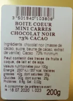 Mini carrés chocolat noir 73% cacao