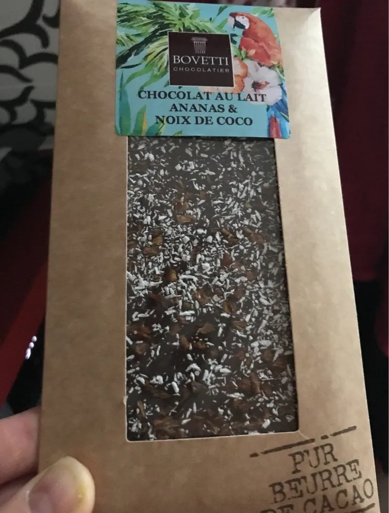 chocolat au lait ananas & noix de coco