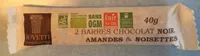 2 barres chocolat noir, amandes & noisettes