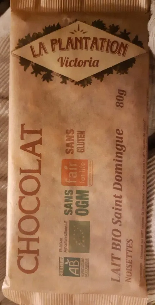 Chocolat au lait bio Saint Domingue Noisette