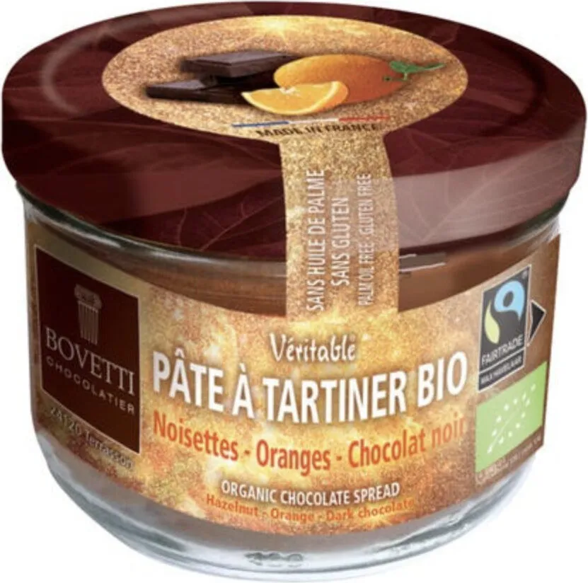Pâte à tartiner bio noisettes, oranges, chocolat noir