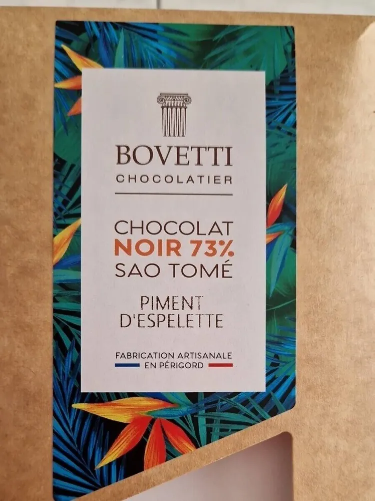 Chocolat noir Sao tomé piment d'espelette