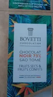 Chocolat bovetti noir sao Tomé fruits secs & fruits confits