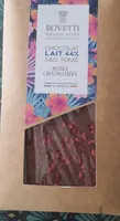Chocolat lait 44% Sao Tomé roses cristallisées
