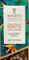 Chocolat noir 73% sao tomé gingembre confit