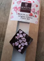 Chocolat noir avec inclusions de cœurs en sucre