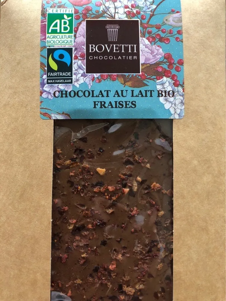 Chocolat au Lait Bio Fraises