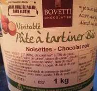 Pâte à tartiner noisettes chocolat noir