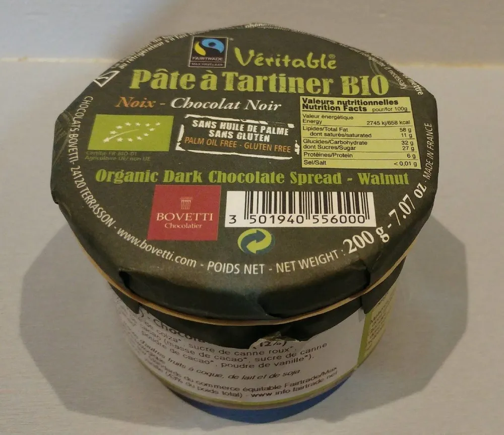 Pâte à Tartiner BIO Noix Choco noir
