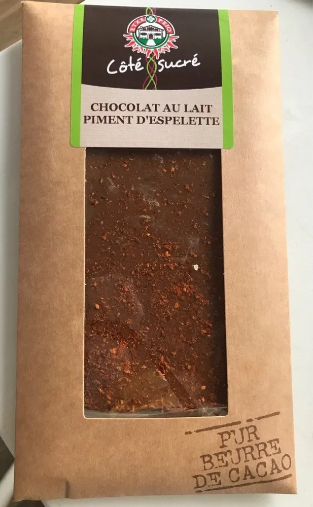 Chocolat au lait piment d'espelette