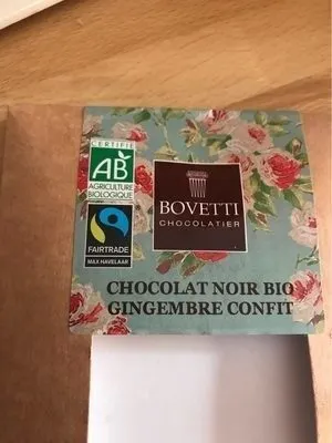 Chocolat noir bio Gingembre confit