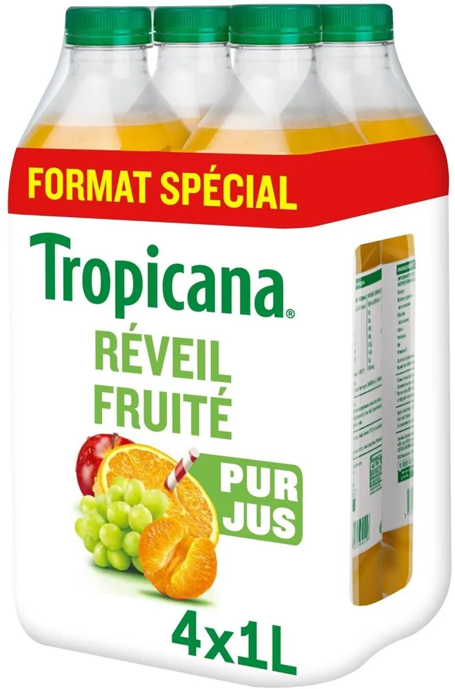 Tropicana reveil fruite pet format special lot de 4x1l