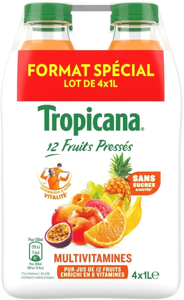 Tropicana essentiels multivitamines format special lot de 4x1l