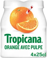 Tropicana Orange avec pulpe 4 x 25 cl