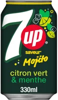 7UP saveur mojito citron vert & menthe 33 cl