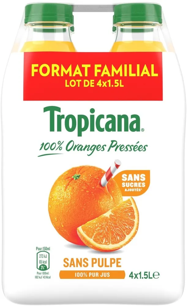 Pure premium orange sans pulpe