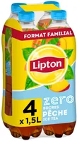 Lipton Ice Tea saveur pêche zéro sucres format familial 4 x 1,5 L