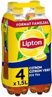 Lipton Ice Tea saveur citron citron vert format familial 4 x 1,5 L