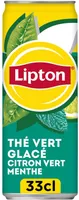 Lipton Thé vert glacé saveur citron vert menthe 33 cl