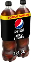 Pepsi Zéro sucres format familial lot de 2 x 1,5 L