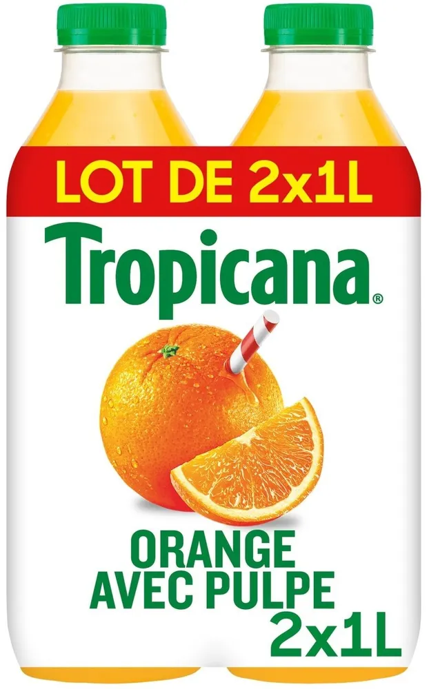 Tropicana Orange avec pulpe lot de 2 x 1 L