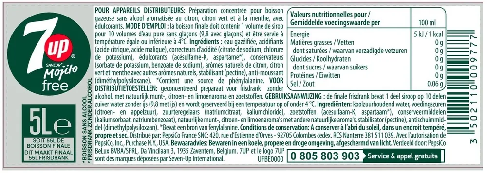 7UP Free saveur mojito